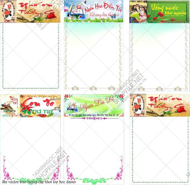 file vector bao tuong cac khoi lop hoc